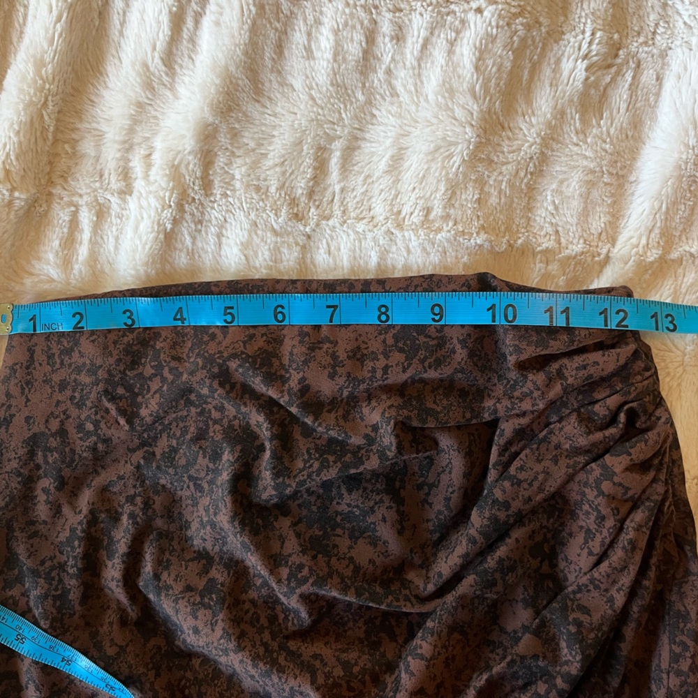 Open Edit NWT Brown Black Ruched Pattern Pencil Stretch Skirt size XS Nordstrom - Picture 5 of 8